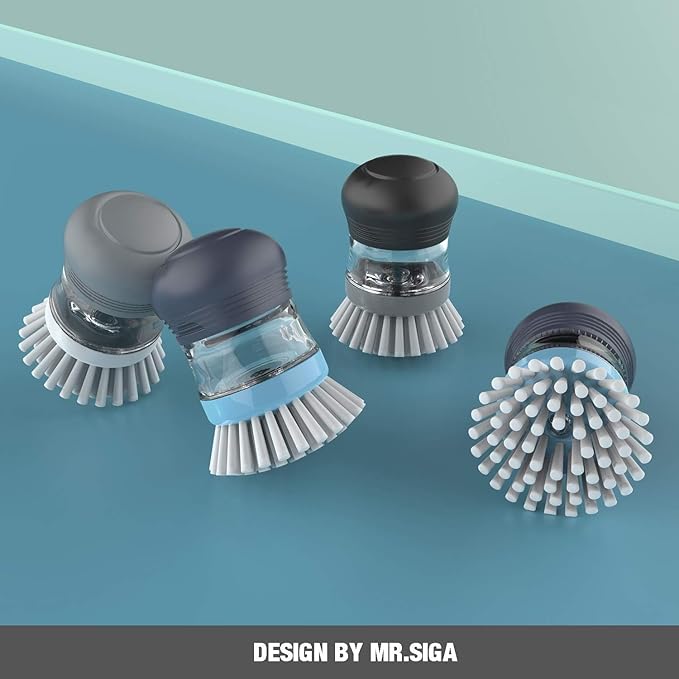 MR.SIGA Soap Dispensing Palm Brush, Kitchen Brush - Image 4