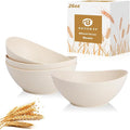 Wheat Straw Bowls Set of 4, Unbreakable Cereal Bowl 26 OZ, Microwave & by BUSOKIP
