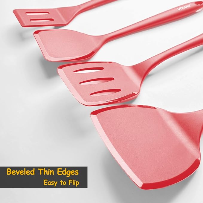 Silicone Spatula Set, 600°F Heat Resistant Silicone Spatula Turner Flipper - Image 3