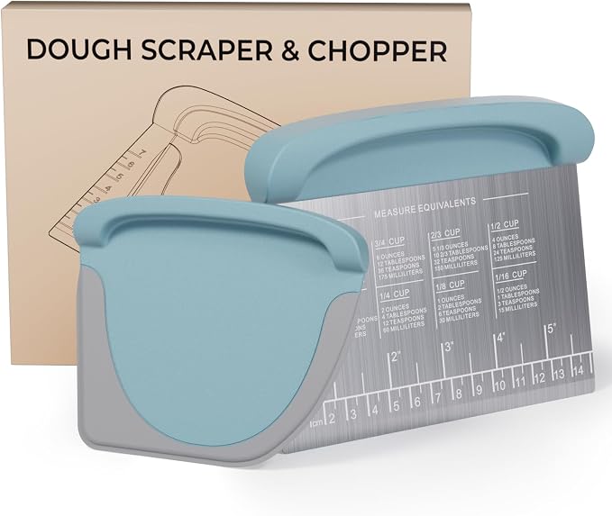 2 IN 1 Upgrade Bench Scraper, Dough Scraper by MakeLifeMoreComfortable