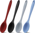 Shappy 4 Pieces Silicone Cooking Spoons 10.6 Inch Heat Resistant Kitchen Spoons by Shappy