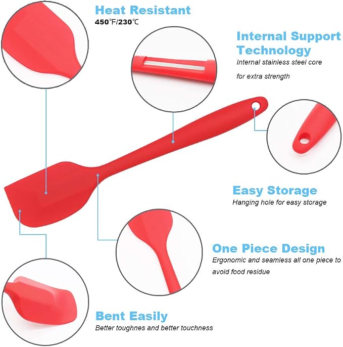 Silicone Spatula 3‑Piece Set Heat Resistant 600°F Non‑Stick Rubber Spatulas - Image 7