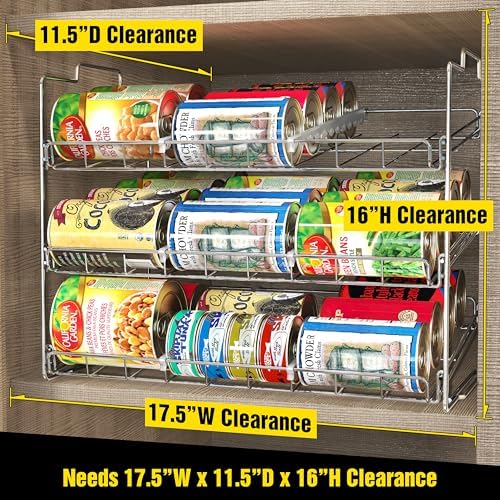 Deco Brothers Stackable Can Rack Organizer Holds Up to 36 Cans, Chrome