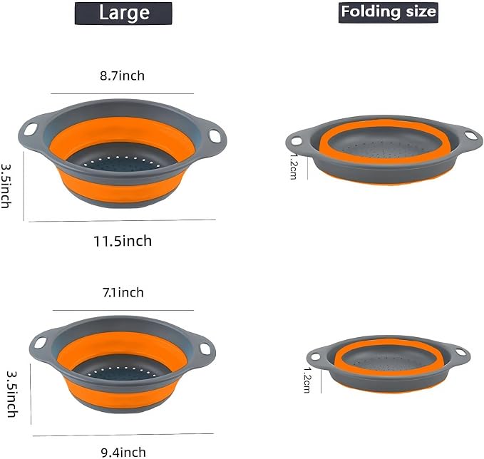 Silicone Colander Collapsible Strainers Set - Image 8