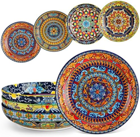 vancasso Pasta Bowls Set of 4, 42oz Ceramic Salad Serving Bowls