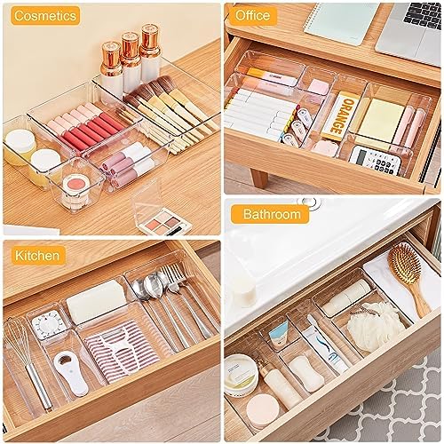 SMARTAKE 13-Piece Drawer Organizer Set, 5-Size