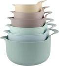 COOK WITH COLOR Nesting Plastic Mixing Bowl Set with Pour Spouts and Handles by CookwithColor