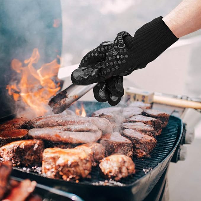 Comsmart BBQ Gloves, 1472F Heat Resistant Silicone Non-Slip Oven Mitts - Image 6