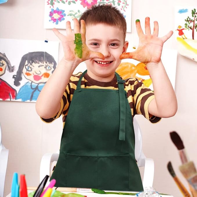 SINLAND Kids Apron with Pocket 2 Pack Children Chef Apron - Image 4