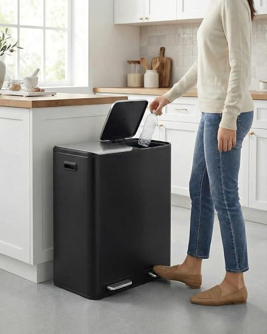 ComfyCorner 16 Gal Dual Trash Can, Stainless Steel Kitchen Garbage Bin - Image 9