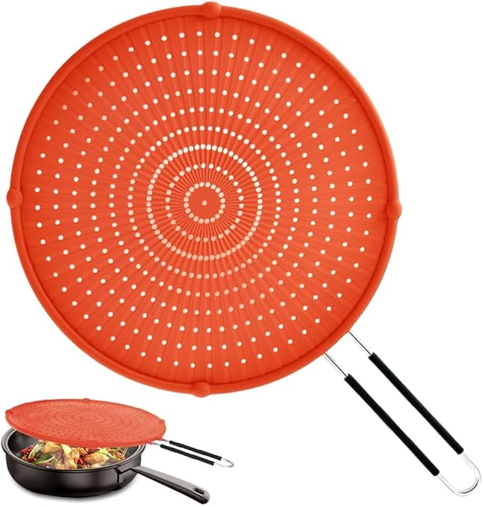 Splatter Screen for Frying Pan, Grease Splatter Guard, Heat-Resistant Splatter by Apidgrowth