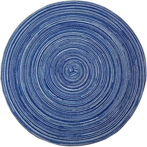 WAZAIGUR 14inch Round Placemats Set of 4 Table Mats, Blue