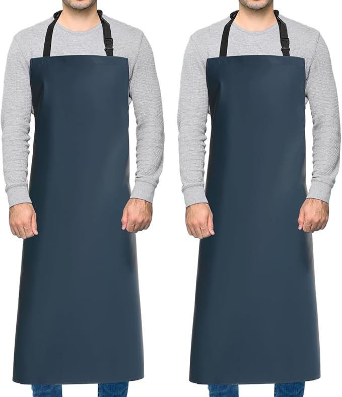 Homsolver 2 Pack Waterproof Rubber Aprons, Heavy Duty Butcher by Homsolver