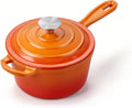 Homikit Small Cast Iron Pot, 2 QT Enameled Cast Iron Sauce Pan by Homikit
