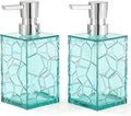 2 Pack Clear Teal Blue Rust Proof Soap Dispenser, Acrylic Plastic Hand Soap by KellyHome