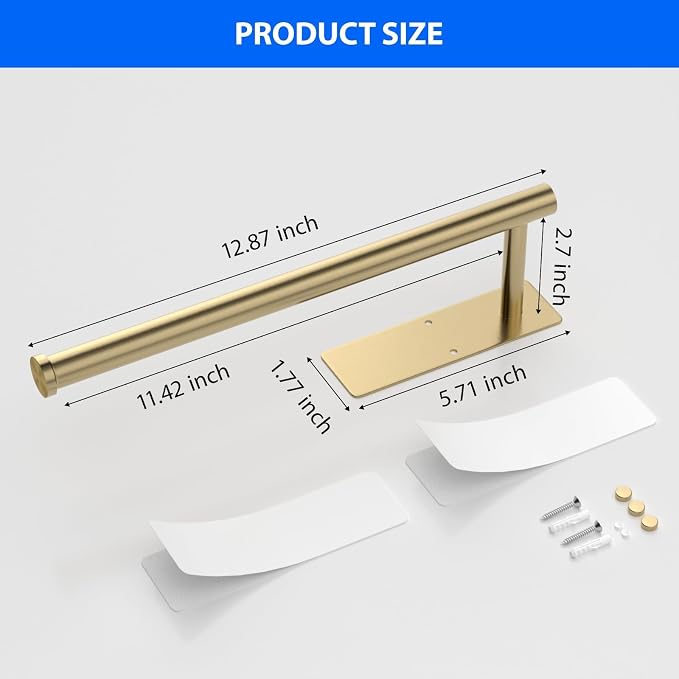 Paper Towel Holder Under Cabinet, Self-Adhesive, No Drilling, Stainless Steel - Image 5