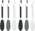 7-Inch Silicone Tongs Pack of 6, Small Stainless Steel Tongs by DAILYKISN