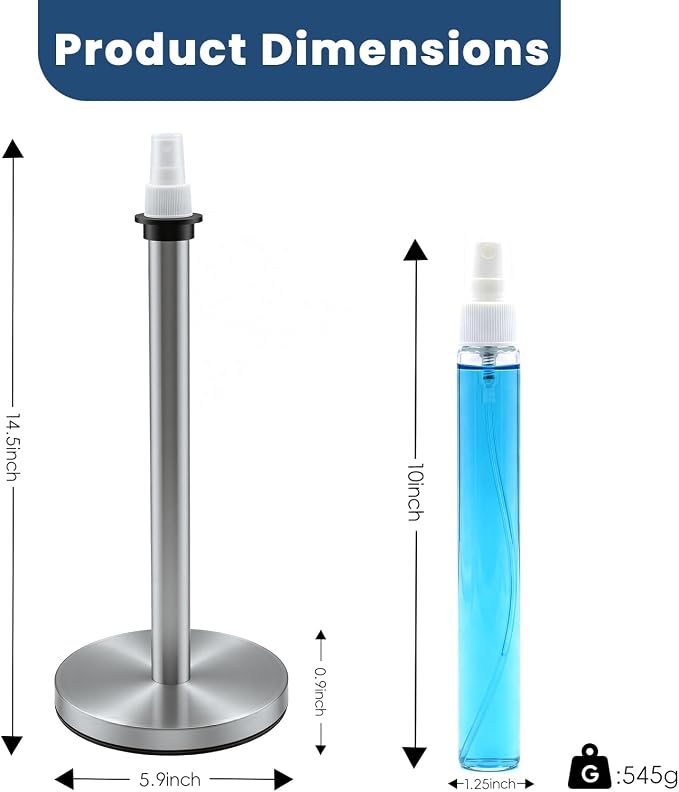 2 in 1 Paper Towel Holder with Spray Bottle, Countertop Paper Towel Holder with - Image 3