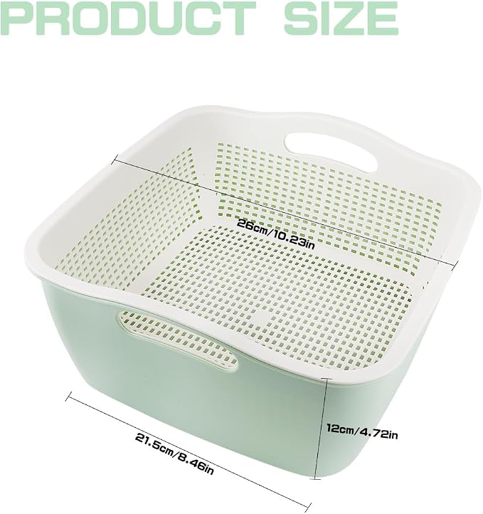Double-layer Draining Basket Plastic Fruits & Vegetable Wash & Drain Basket - Image 2