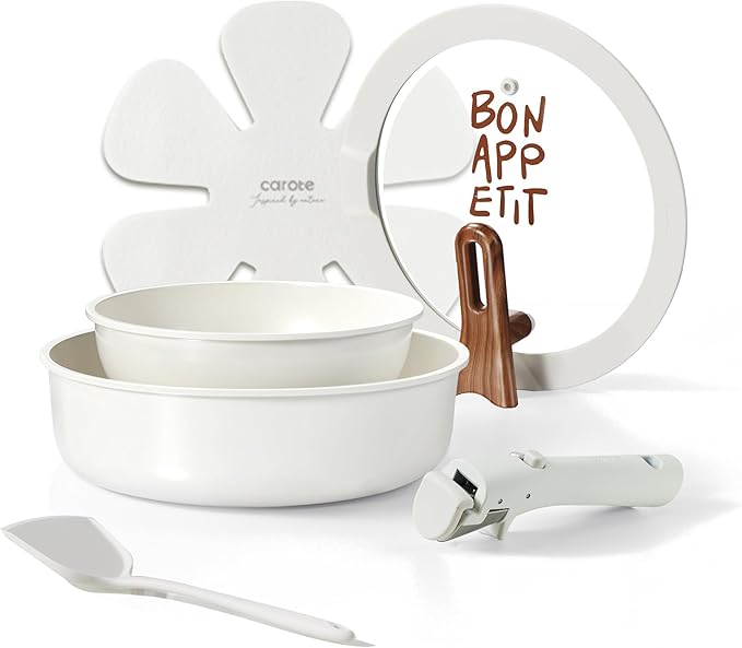 CAROTE Ceramic Pots and Pans Set Non Stick, Nonstick Kitchen Cookware Sets by CAROTE
