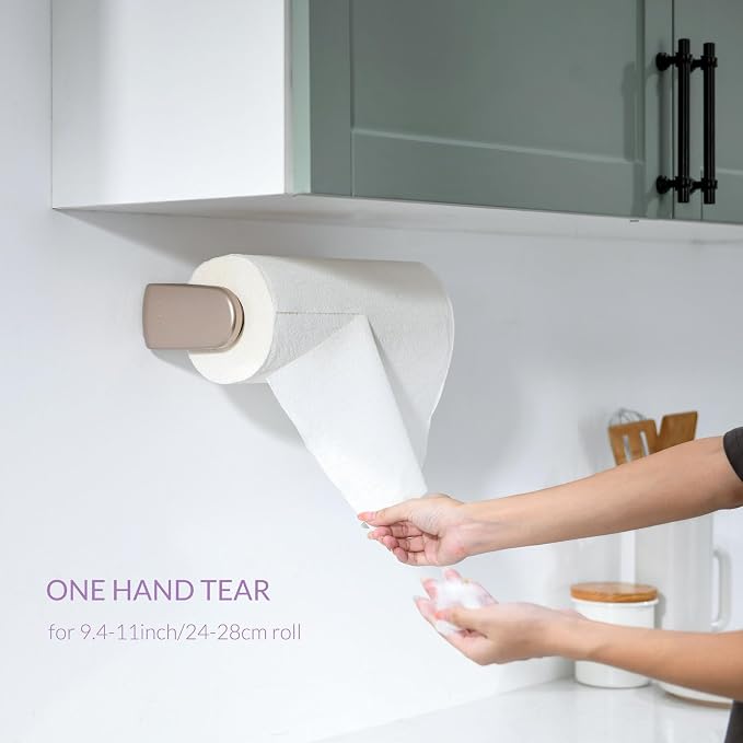 simpletome Paper Towel Holder ONE Hand Tear Adaptive Tension Arm Adjustable - Image 4
