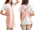 Cotton Cross Back Aprons Solid Color Cooking Kitchen Garden Smock by Caatoor