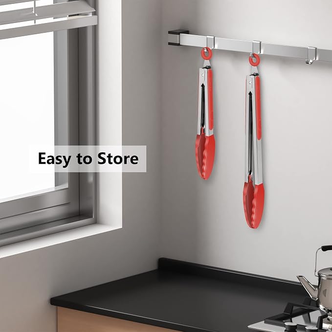2 Pack Silicone Kitchen Tongs – 9" & 12" Set, Heat Resistant up to 500°F - Image 6