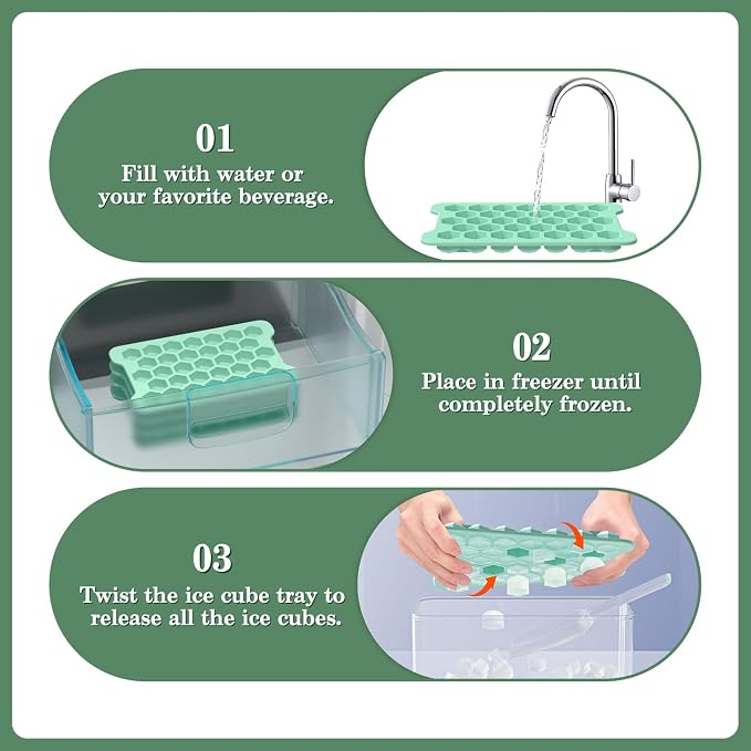 Mini Ice Cube Tray for Freezer: Small Plastic Ice Cubes Trays for Freezer - Image 6