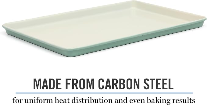 Martha Stewart Gallen 17 x 11 Inch Nonstick Carbon Steel Cookie Sheet – Teal - Image 4