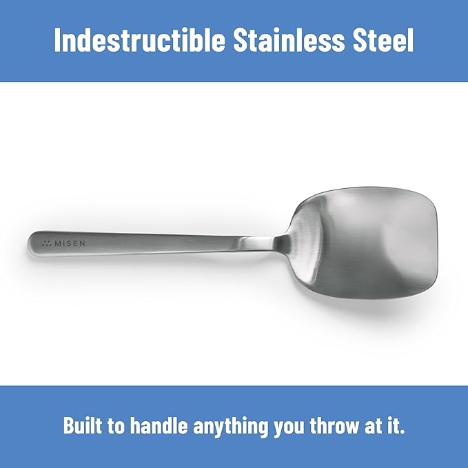 Misen Scraper Chef Spoon – Stainless Steel Cooking Spoon and Spatula Hybrid - Image 3