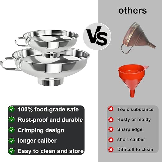 2-Pack Canning Funnels, Wide Mouth & Regular Mouth Kitchen Funnels - Image 6