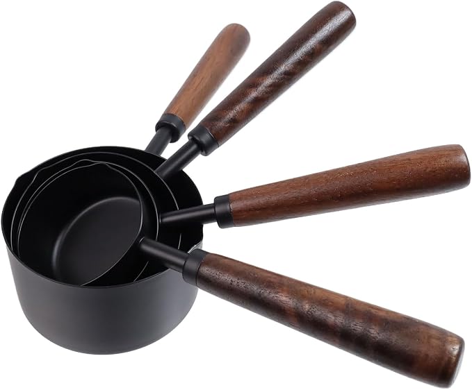 Set of 4 Measuring Cups and Spoons Black Measuring Cups - Image 4