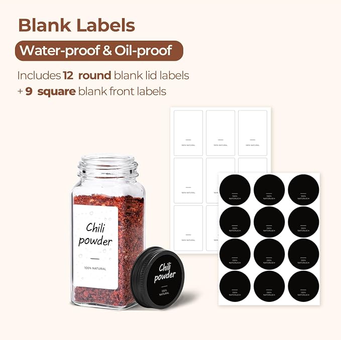ComSaf 6Pcs 4oz Glass Spice Jars - Image 2