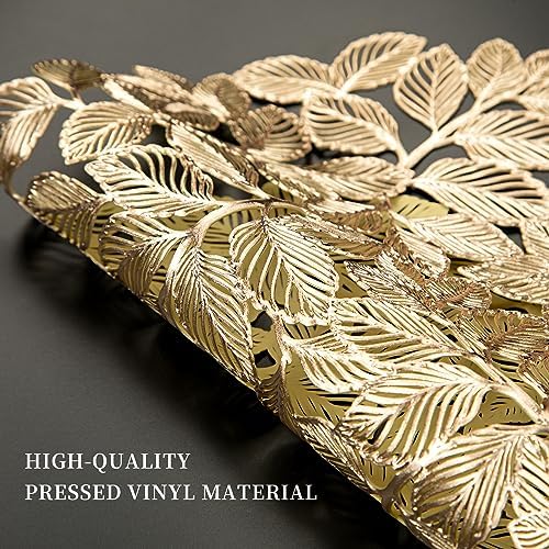 Leaf Gold Placemats Bulk Pressed Vinyl Place mats Washable and