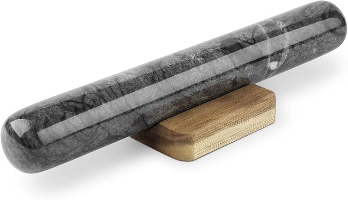 Flexzion French Rolling Pin, 12 Inch Black Marble Rolling Pins by Flexzion