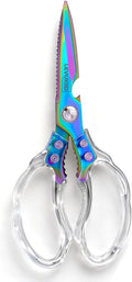 Rust-Resistant Kitchen Scissors, Transparent and Stylish Handle, Suitable by LEVUKIID