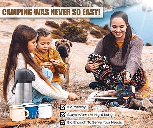 Coffee Carafe for Keeping Hot - 102oz/3L Airpot Coffee Dispenser with