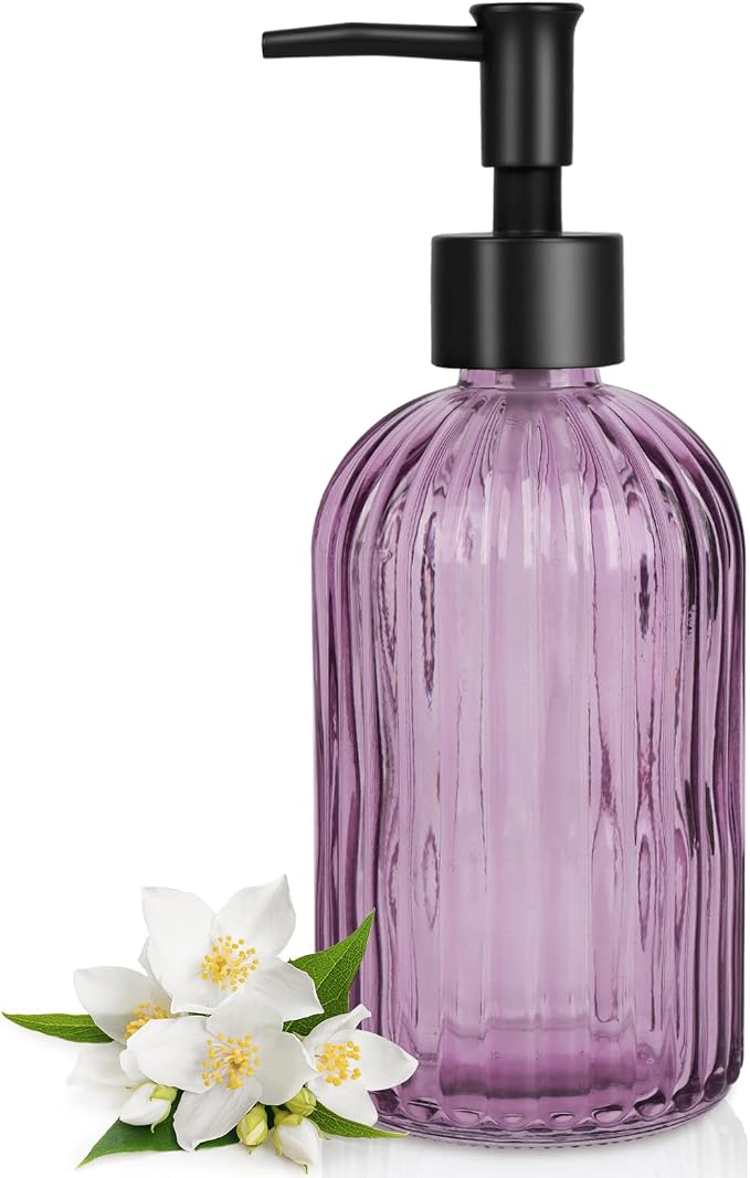 Topsky Stripe Glass Soap Dispenser by HomeandKitchenNO1