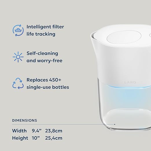 LARQ PureVis 3-in-1 Water Pitcher – Purifier, Filter & Tracking, 8-Cup Water - Image 2