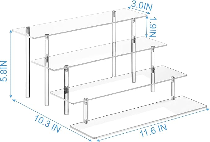 HENABLE 4 Tier Acrylic Perfume Organizer Stand, Funko POP, Dessert Display - Image 6