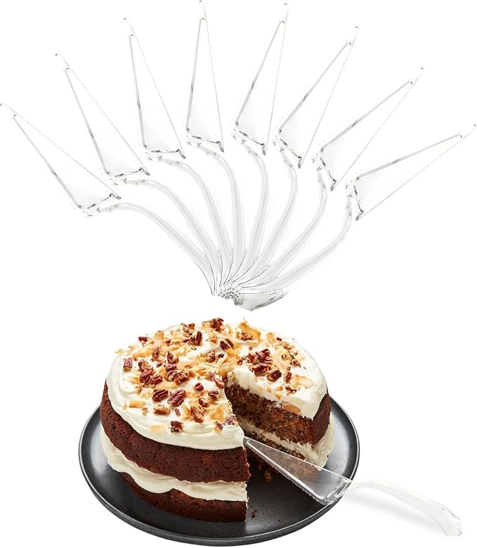 PARTY BARGAINS Clear Plastic Cake Cutter, 10 Inch Classic Disposable Cake Server by PARTYBARGAINS