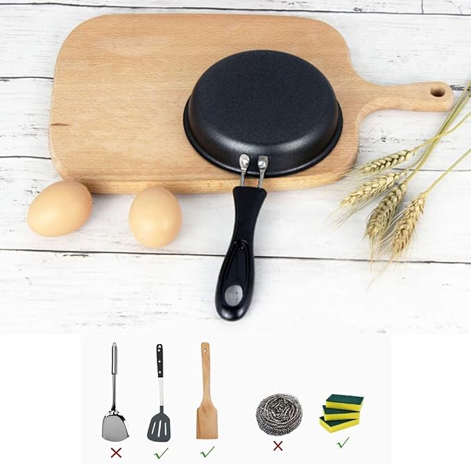 One Egg Frying Pan, Mini Induction Frying Eggs Pan, 4.7" Single Egg Durable - Image 4