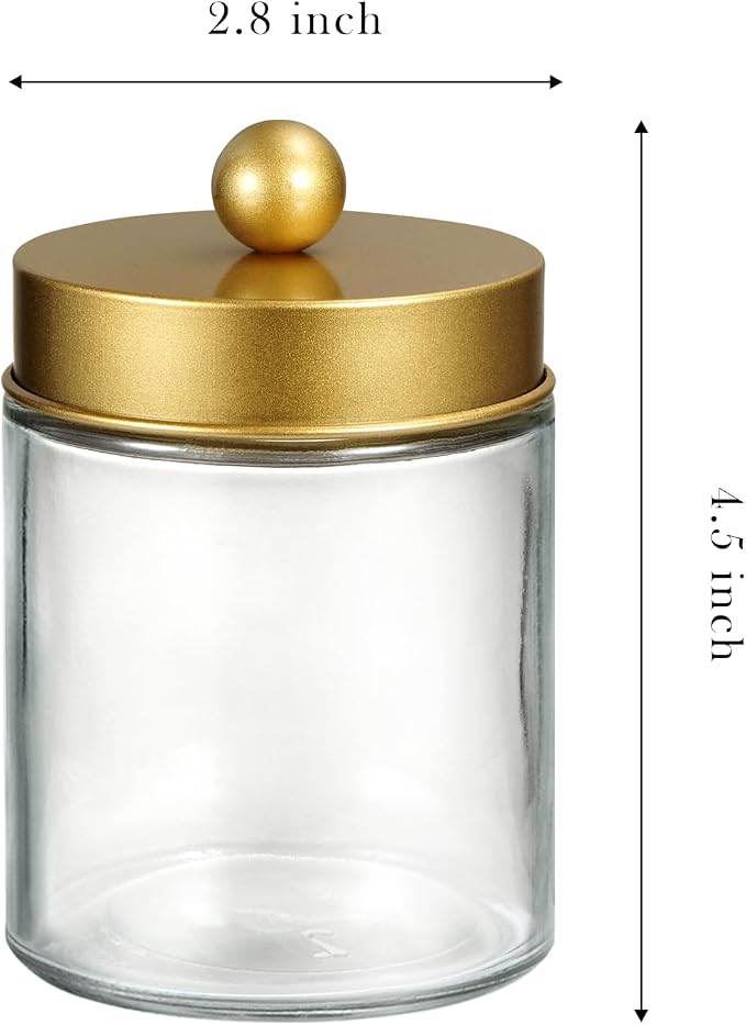 SheeChung Qtip Dispenser Holder 1pcs, Glass apothecary jars - Image 3