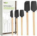 Silicone Spatula Set, Food Grade Rubber Spatula-5 Piece Nonstick Rubber Spatulas by HighQualityKitchenAccessory