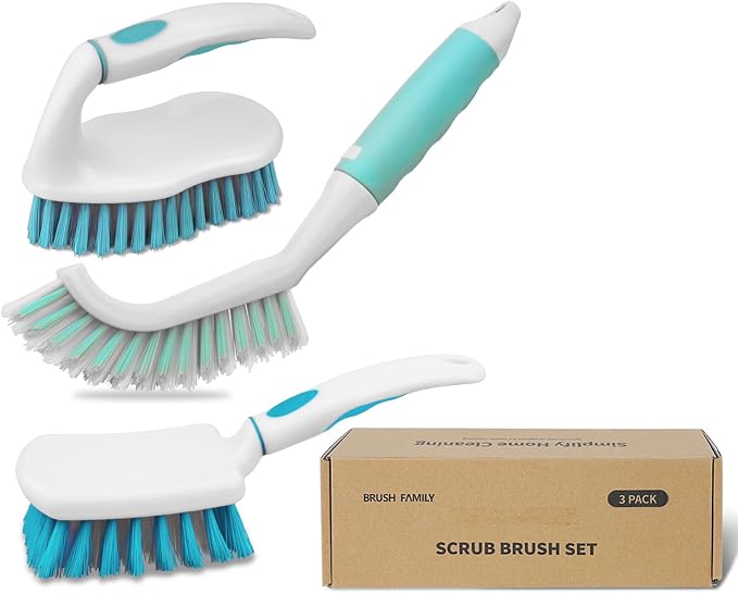 3 Pack Scrub Brush Set, Heavy-Duty Scrub Scrubbing Brushes - Image 8