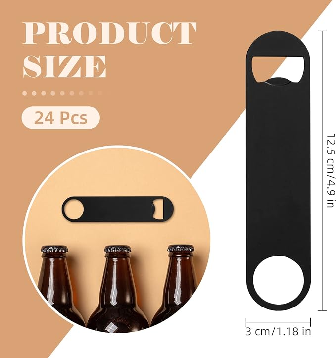 24 Pack Flat Beer Bottle Opener 5 inch Heavy Duty Stainless Steel Flat Bottle - Image 2