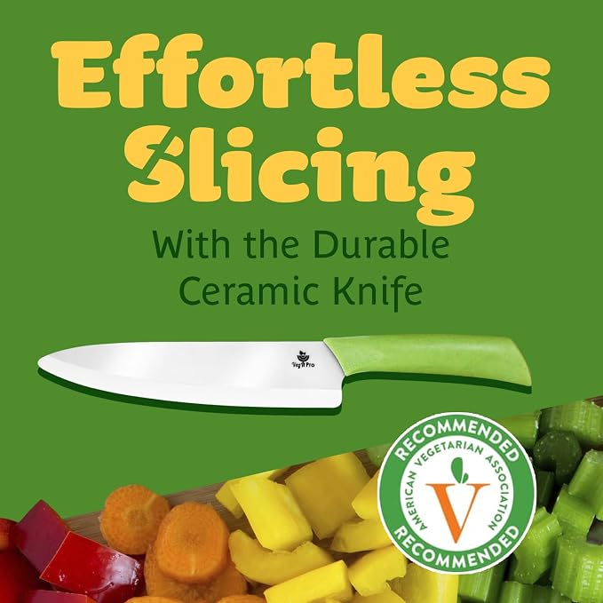 Durable Ceramic Knife for Chopping Vegetables & Fruits, 8” Non-Reactive and - Image 2