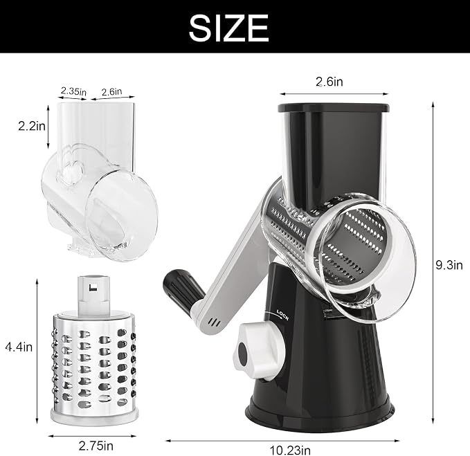 Cambom 5 in 1 Rotary Cheese Grater Hand Crank Cheese Shredder - Image 9