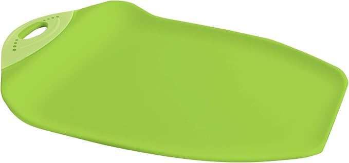 Dexas Chop & Scoop Cutting Board, 9.5 by 13 inches, Solid Green - Image 4