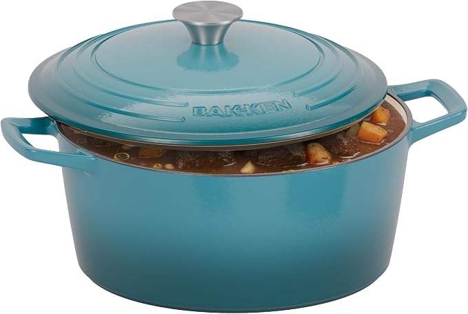 Bakken Enameled Cast Iron Dutch Oven Pot, 6QT Dutch Oven by BAKK%C3%8BNMASTER